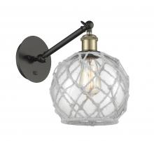  317-1W-BAB-G122-8RW - Farmhouse Rope - 1 Light - 8 inch - Black Antique Brass - Sconce