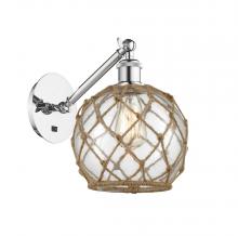  317-1W-PC-G122-8RB - Farmhouse Rope - 1 Light - 8 inch - Polished Chrome - Sconce