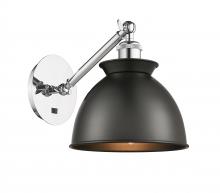 Innovations Lighting 317-1W-PC-M14-BK-LED - Adirondack - 1 Light - 8 inch - Polished Chrome - Adjustable Sconce