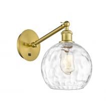 Innovations Lighting 317-1W-SG-G1215-8-LED - Athens Water Glass - 1 Light - 8 inch - Satin Gold - Adjustable Sconce