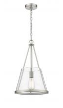  383-1S-SN-G384A-12CL - Lux - 1 Light - 12 inch - Brushed Satin Nickel - Chain Hung - Mini Pendant