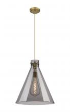  410-1PL-BB-G411-18SM - Newton Cone - 1 Light - 18 inch - Brushed Brass - Cord hung - Pendant