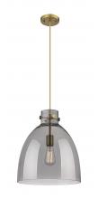  410-1PL-BB-G412-14SM - Newton Bell - 1 Light - 14 inch - Brushed Brass - Cord hung - Pendant