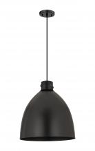  410-1PL-BK-M412-18BK - Newton Bell - 1 Light - 18 inch - Matte Black - Cord hung - Pendant