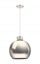  410-1PL-PN-M410-16PN - Newton Sphere - 1 Light - 16 inch - Polished Nickel - Cord hung - Pendant