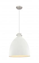  410-1PL-SN-M412-18W - Newton Bell - 1 Light - 18 inch - Satin Nickel - Cord hung - Pendant