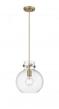  410-1PM-BB-G410-10CL - Newton Sphere - 1 Light - 10 inch - Brushed Brass - Cord hung - Pendant