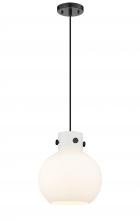  410-1PM-BK-G410-10WH - Newton Sphere - 1 Light - 10 inch - Matte Black - Cord hung - Mini Pendant