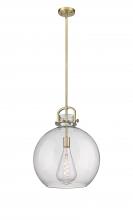  410-1SL-BB-G410-16SDY - Newton Sphere - 1 Light - 16 inch - Brushed Brass - Pendant