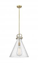  410-1SL-BB-G411-16SDY - Newton Cone - 1 Light - 16 inch - Brushed Brass - Pendant