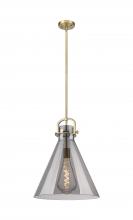  410-1SL-BB-G411-16SM - Newton Cone - 1 Light - 16 inch - Brushed Brass - Pendant