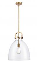  410-1SL-BB-G412-14CL - Newton Bell - 1 Light - 14 inch - Brushed Brass - Pendant