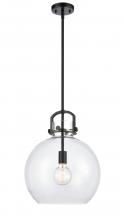  410-1SL-BK-G410-14CL - Newton Sphere - 1 Light - 14 inch - Matte Black - Pendant