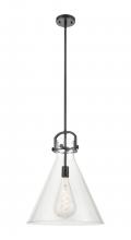  410-1SL-BK-G411-16CL - Newton Cone - 1 Light - 16 inch - Matte Black - Pendant