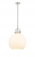  410-1SL-PN-G410-16WH - Newton Sphere - 1 Light - 16 inch - Polished Nickel - Pendant