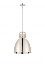  410-1SL-PN-M412-14PN - Newton Bell - 1 Light - 14 inch - Polished Nickel - Pendant