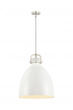  410-1SL-PN-M412-16W - Newton Bell - 1 Light - 16 inch - Polished Nickel - Pendant