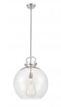  410-1SL-SN-G410-16CL - Newton Sphere - 1 Light - 16 inch - Satin Nickel - Pendant