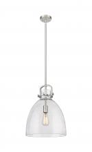  410-1SL-SN-G412-14SDY - Newton Bell - 1 Light - 14 inch - Satin Nickel - Pendant