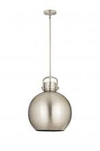  410-1SL-SN-M410-14SN - Newton Sphere - 1 Light - 14 inch - Satin Nickel - Pendant