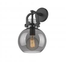  410-1W-BK-G410-8SM - Newton Sphere - 1 Light - 8 inch - Matte Black - Sconce