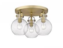  410-3F-BB-G410-7SDY - Newton Sphere - 3 Light - 18 inch - Brushed Brass - Flush Mount