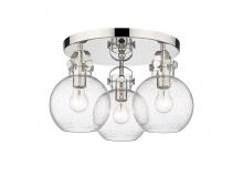  410-3F-PN-G410-7SDY - Newton Sphere - 3 Light - 18 inch - Polished Nickel - Flush Mount