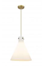  410-3PL-BB-G411-16WH - Newton Cone - 3 Light - 16 inch - Brushed Brass - Cord hung - Pendant