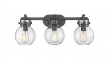  410-3W-BK-G410-7SDY - Newton Sphere - 3 Light - 27 inch - Matte Black - Bath Vanity Light