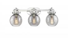  410-3W-PN-G410-7SM - Newton Sphere - 3 Light - 27 inch - Polished Nickel - Bath Vanity Light