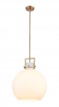  411-1SL-BB-G410-16WH - Newton Sphere - 1 Light - 16 inch - Brushed Brass - Pendant