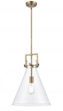  411-1SL-BB-G411-14CL - Newton Cone - 1 Light - 14 inch - Brushed Brass - Pendant