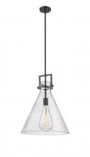  411-1SL-BK-G411-16SDY - Newton Cone - 1 Light - 16 inch - Matte Black - Cord hung - Pendant