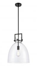  411-1SL-BK-G412-14CL - Newton Bell - 1 Light - 14 inch - Matte Black - Pendant