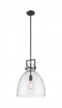  411-1SL-BK-G412-14SDY - Newton Bell - 1 Light - 14 inch - Matte Black - Pendant