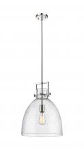  411-1SL-PN-G412-14SDY - Newton Bell - 1 Light - 14 inch - Polished Nickel - Pendant