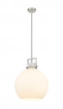  411-1SL-SN-G410-16WH - Newton Sphere - 1 Light - 16 inch - Satin Nickel - Pendant