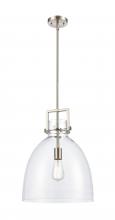  411-1SL-SN-G412-14CL - Newton Bell - 1 Light - 14 inch - Satin Nickel - Pendant