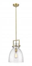  411-1SM-BB-G412-10SDY - Newton Bell - 1 Light - 10 inch - Brushed Brass - Mini Pendant