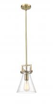  411-1SS-BB-G411-8SDY - Newton Cone - 1 Light - 8 inch - Brushed Brass - Mini Pendant