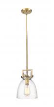  411-1SS-BB-G412-8SDY - Newton Bell - 1 Light - 8 inch - Brushed Brass - Mini Pendant