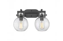  411-2W-BK-G410-7SDY - Newton Sphere - 2 Light - 17 inch - Matte Black - Bath Vanity Light