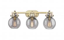  411-3W-BB-G410-7SM - Newton Sphere - 3 Light - 27 inch - Brushed Brass - Bath Vanity Light