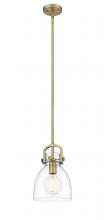  412-1S-BB-8CL - Newton Bell - 1 Light - 8 inch - Brushed Brass - Cord hung - Mini Pendant