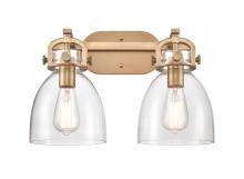  412-2W-BB-7CL-LED - Newton Bell - 2 Light - 17 inch - Brushed Brass - Bath Vanity Light