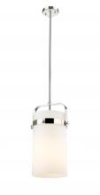  413-1SM-PN-G413-1S-8WH - Pilaster - 1 Light - 8 inch Glass - Polished Nickel - Pendant