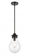  414-1S-BK-8CL-LED - Genesis - 1 Light - 8 inch - Matte Black - Cord hung - Mini Pendant