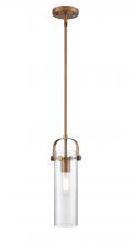  423-1S-BB-G423-12SDY - Pilaster II Cylinder - 1 Light - 12 inch Long Glass - Brushed Brass - Pendant