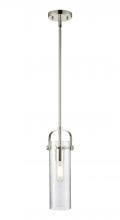  423-1S-PN-G423-12SDY - Pilaster II Cylinder - 1 Light - 12 inch Long Glass - Polished Nickel - Pendant