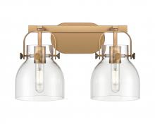  423-2W-BB-G412-6CL - Pilaster II Bell - 2 Light - 17 inch - Brushed Brass - Bath Vanity Light